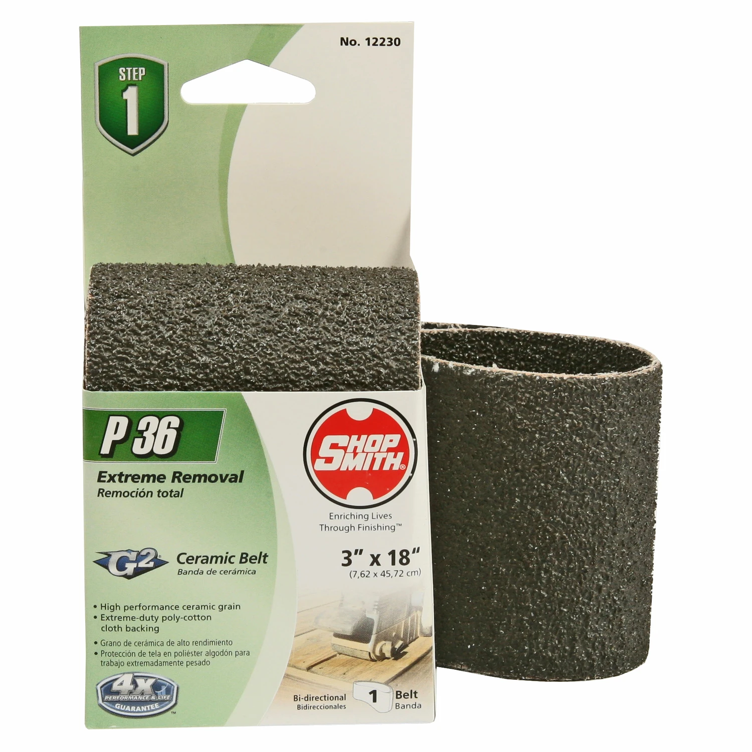18 In. L X 3 In. W Ceramic Sanding Belt 36 Grit Coarse