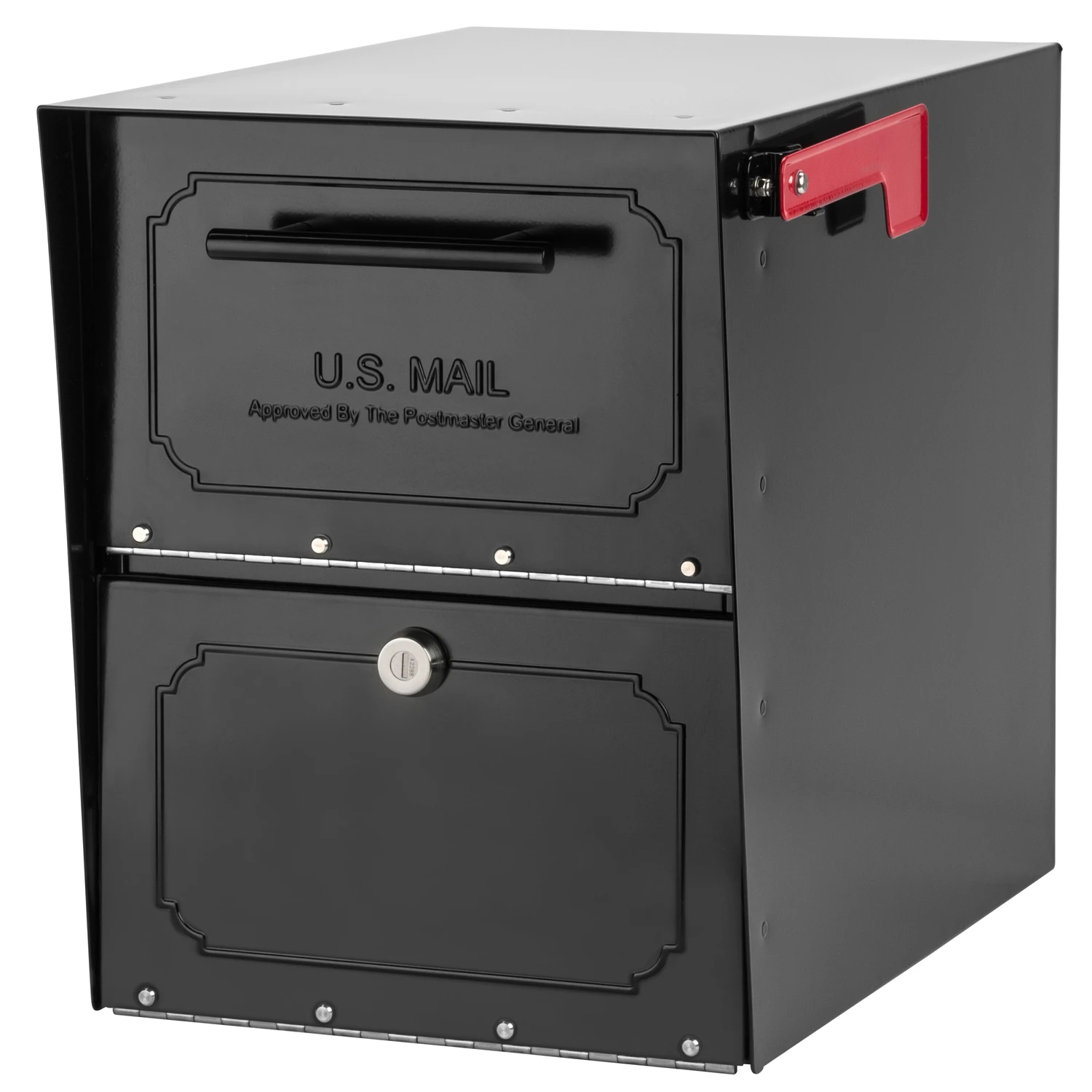 Oasis Classic Galvanized Steel Post Mount Black Mailbox 6200b-10