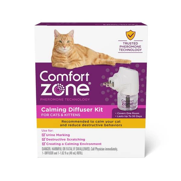 Comfort Zone Calming Diffuser Kit For Cats, 1.62 Fl. Oz., Includes 1 Diffuser And Refill