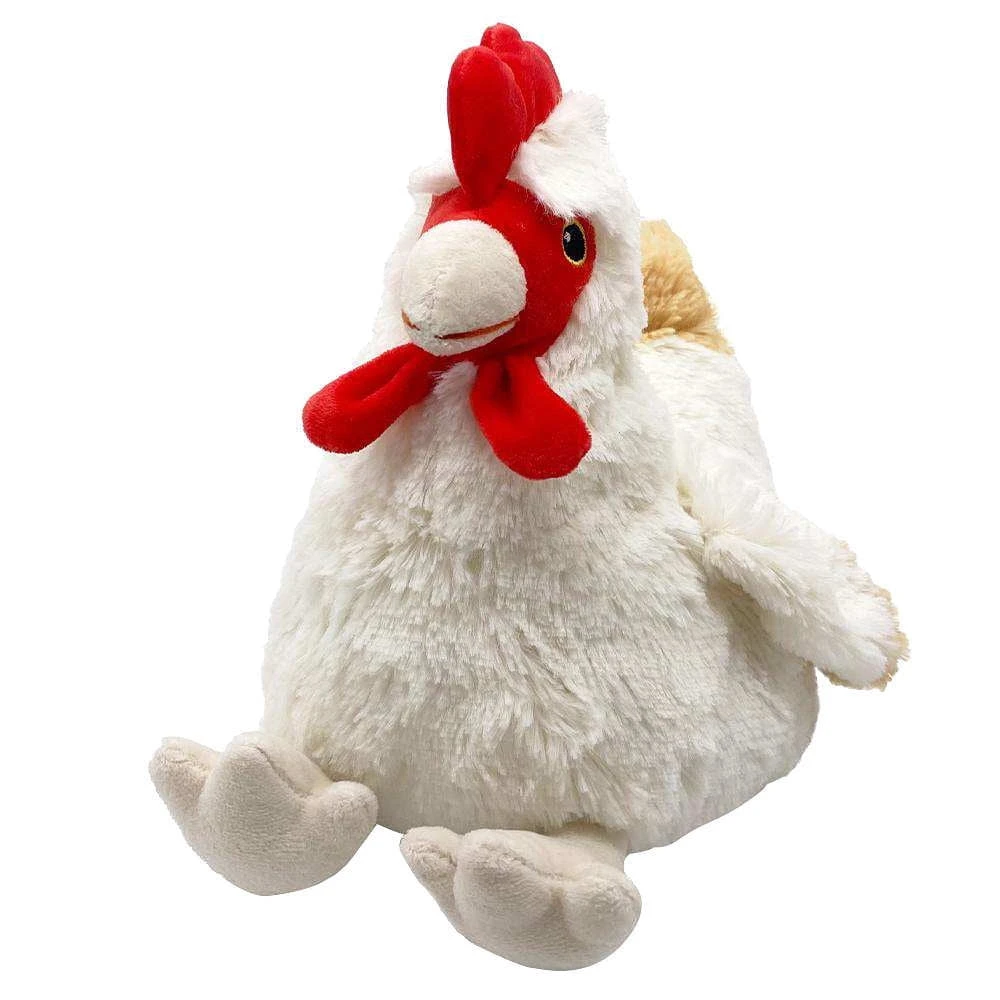 Cozy Plush Heatable Stuffed Animal Chicken - Red/white, 13 Inches