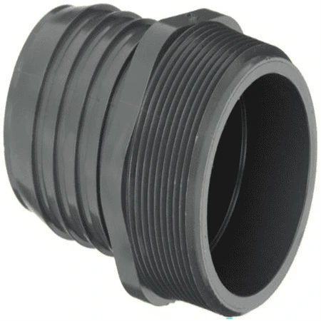 1436 Series Pvc Tube Fitting Adapter, Schedule 40, Gray, 3/4" Barbed X Npt Male