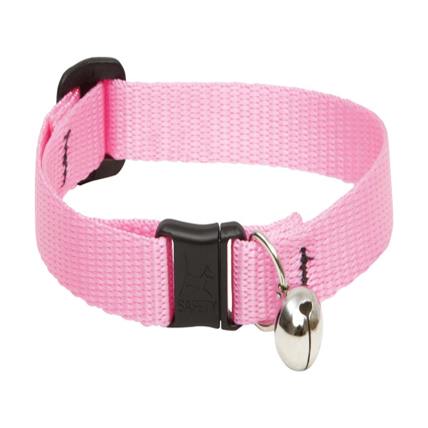 Lupine Pet Basic Solids Pink Nylon Cat Collar 8-12 Inches Adjustable