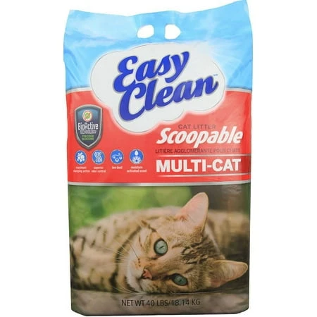 Pet Cat Easy Clean Multi-cat Scoopable Cat Litter 40 Lb Odor Block