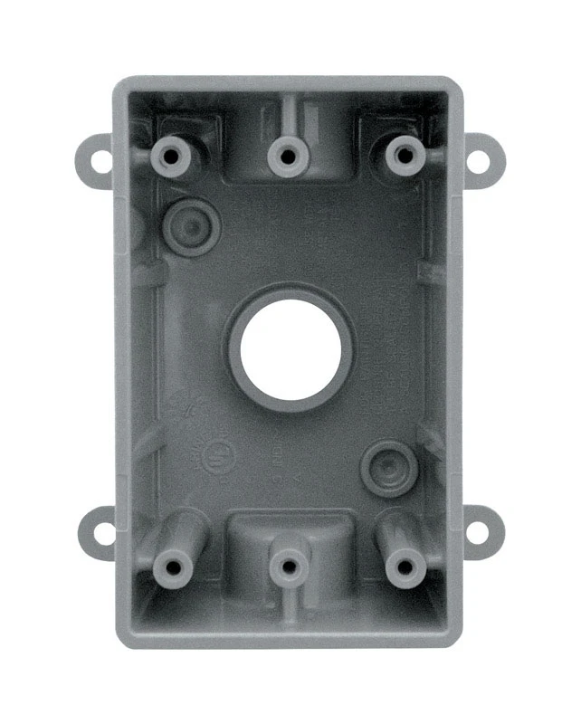 16.3 Cu In Rectangle Plastic 1 Gang Weatherproof Box Gray
