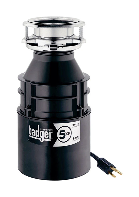 Badger 5xp 3/4 Hp Continuous Feed Garbage Disposal With Power Cord