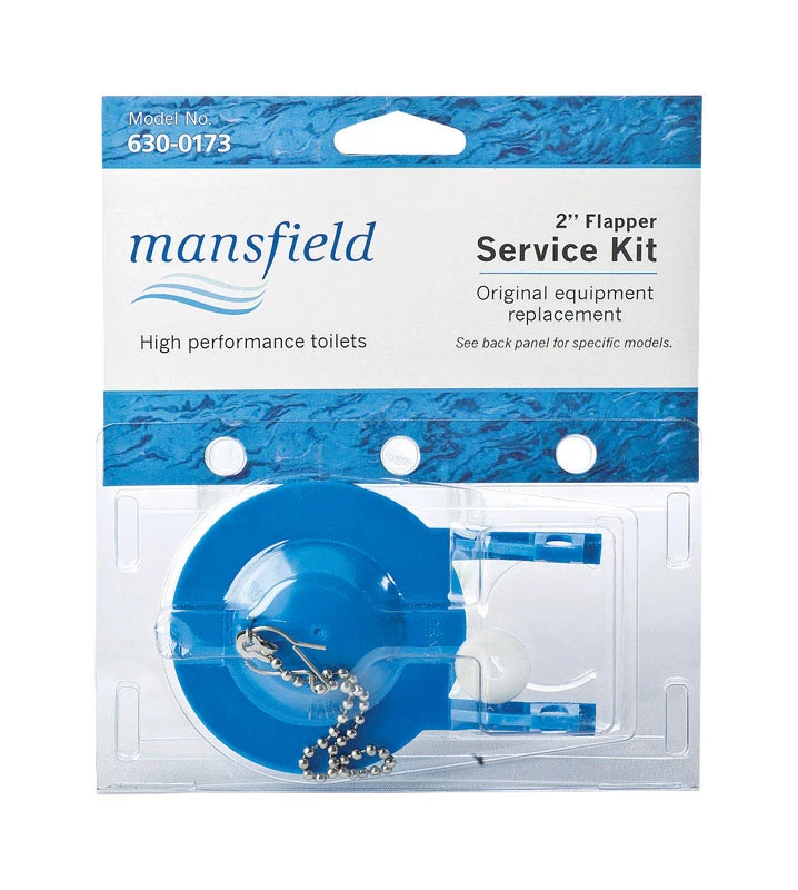 2 Inch Blue Rubber Toilet Flapper Replacement Kit Model 630-0173