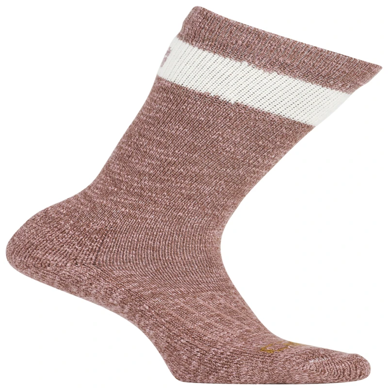 Women's Medium Pink Merino Wool Blend Slub Hiker Crew Socks