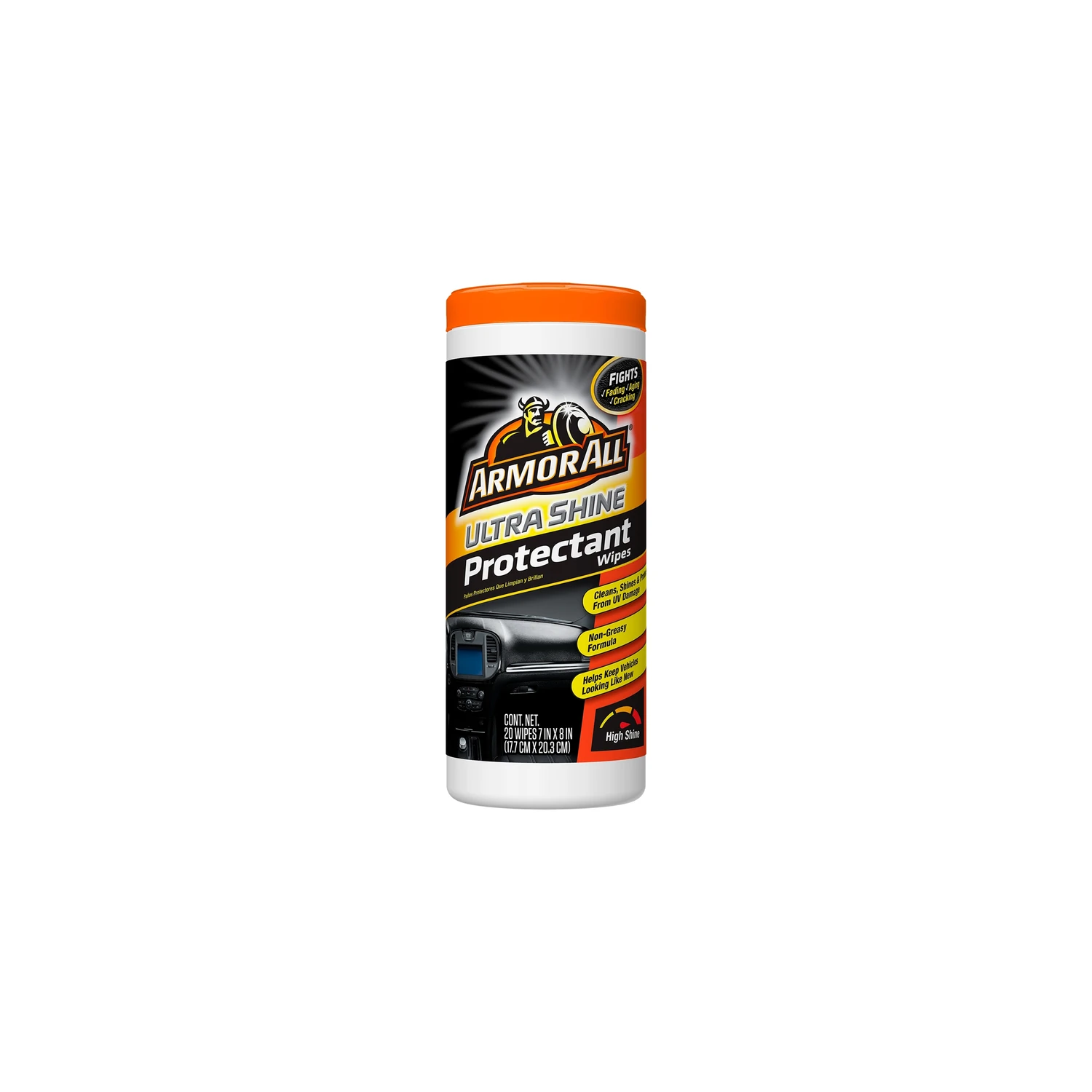 Ultra Shine Protectant Wipes For Plastic, Rubber, And Vinyl - 20 Count