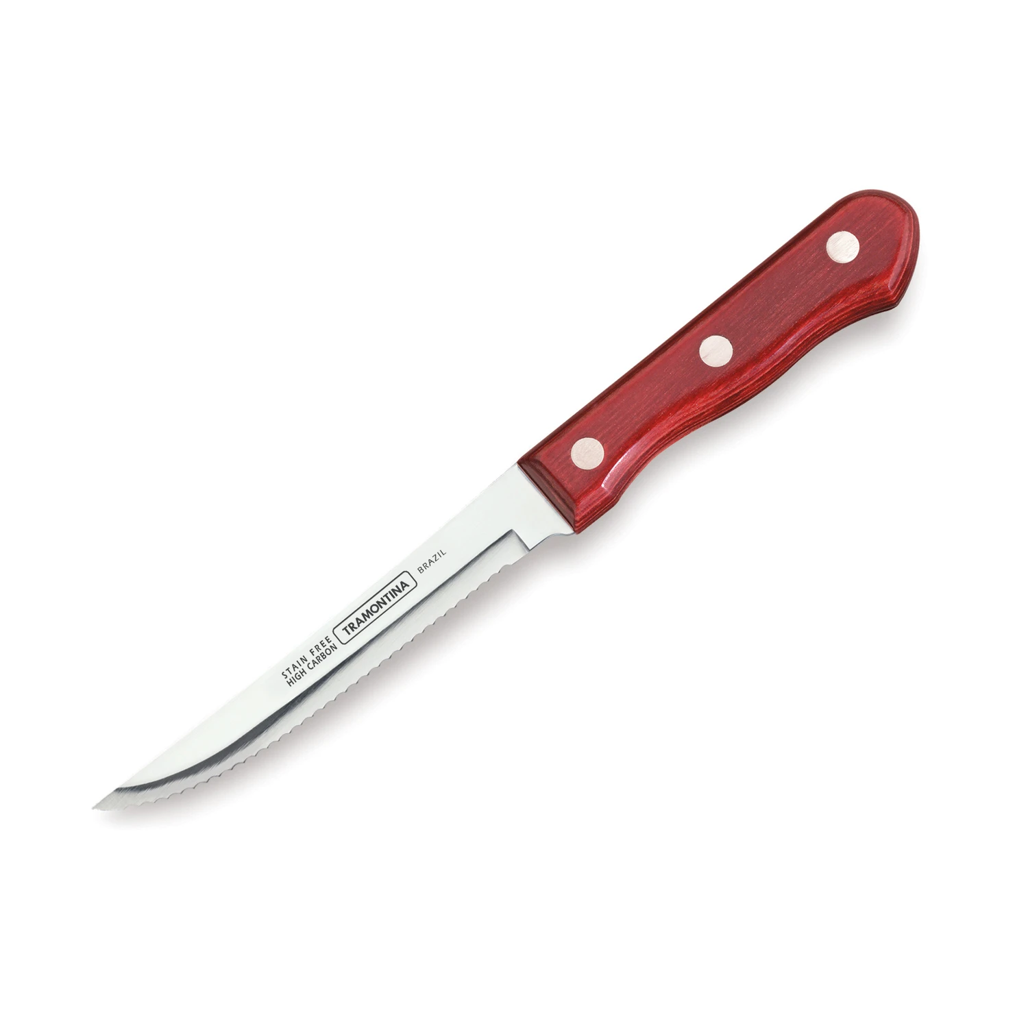 Wave Edge 5 Inch Carbon Steel Steak Knife With Wood Handle
