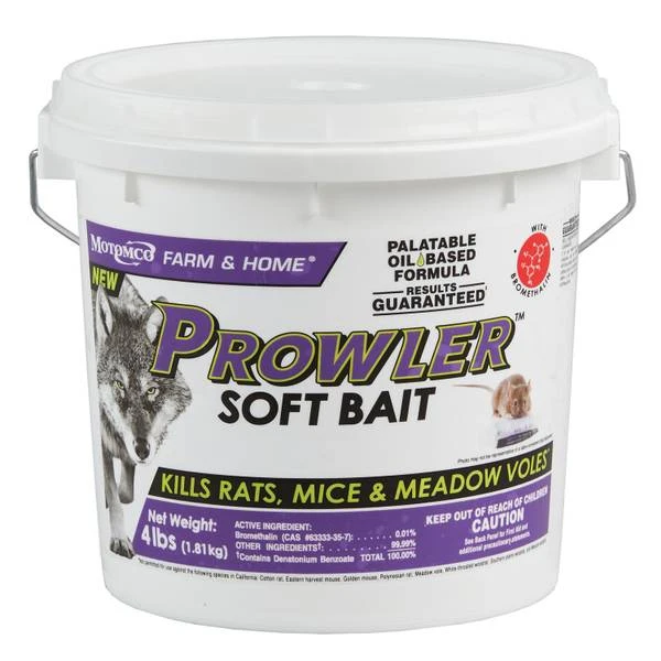 Prowler Mice & Rat Killer Soft Bait, 4 Pound Pail - Effective Rodent Control