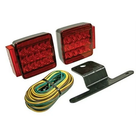 Submersible Led Trailer Light Kit, Rectangle Red Acrylic, Model 73857