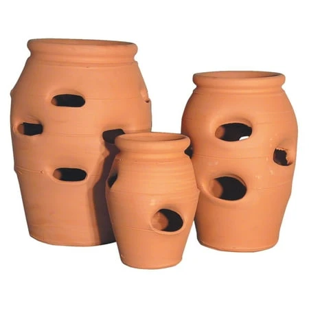 Classic Terracotta Strawberry Herb Jar Planter - 1 Gallon Ceramic