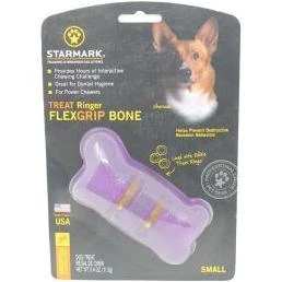 Treat Ringer Flexgrip Bone Dog Toy, Small, Purple