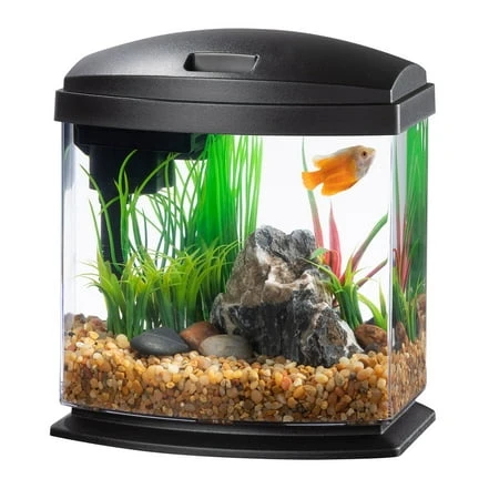 Black 1 Gallon Led Minibow Smartclean Aquarium Kit