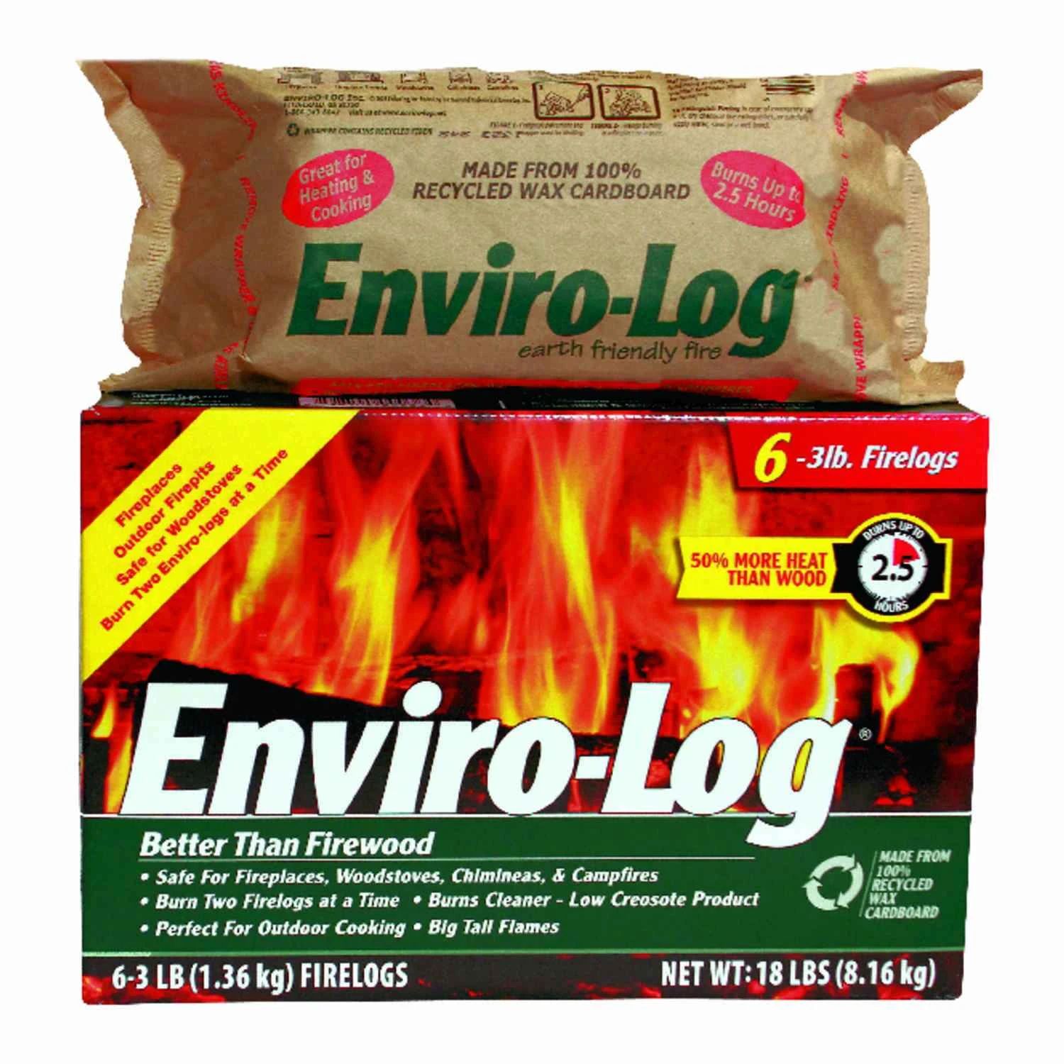 Enviro-Log Fire Log Up to 3 hr 1 pk