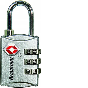55147 1 Inch Silver Black Dog Tsa Accepted Combination Padlock