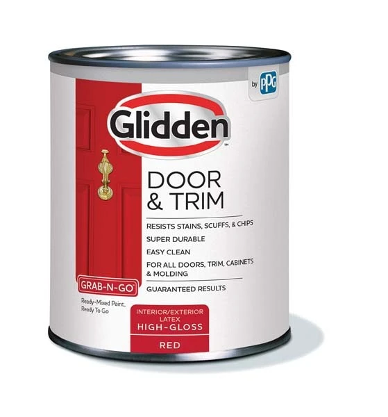 High Gloss Door & Trim Paint, Red, 1 Quart - Interior/exterior Use