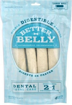 Better Belly Large Rawhide Total Dental Care Dog Chews