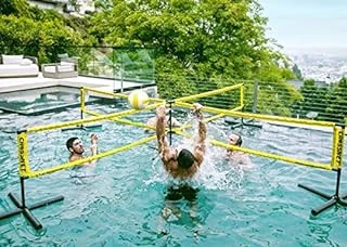 H2O Four Square Water Volleyball Set with Net and Ball for Pool Games