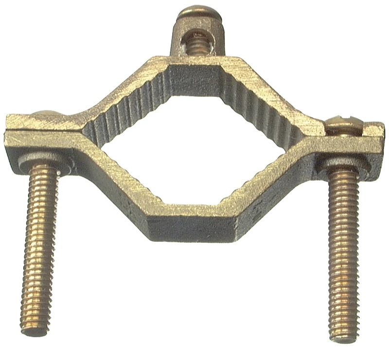 Heavy-Duty Ground Clamp, Brass, 1-1/4 - 2-In.