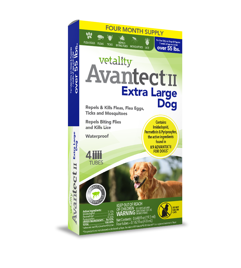 Avantect Ii Flea & Tick Remedy For Extra Large Dogs - 55 Lbs, 4 Doses