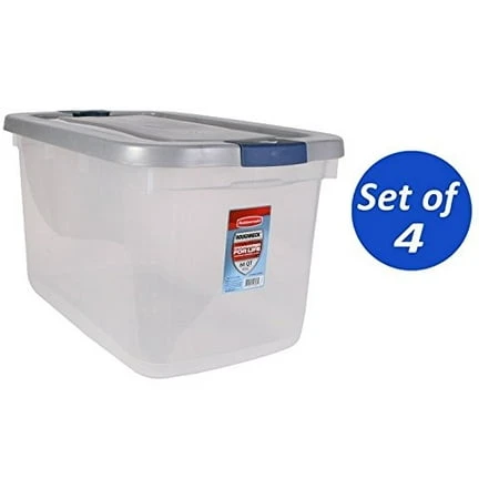 Roughneck 66 Qt. Clear Storage Tote With Snap-tight Lid