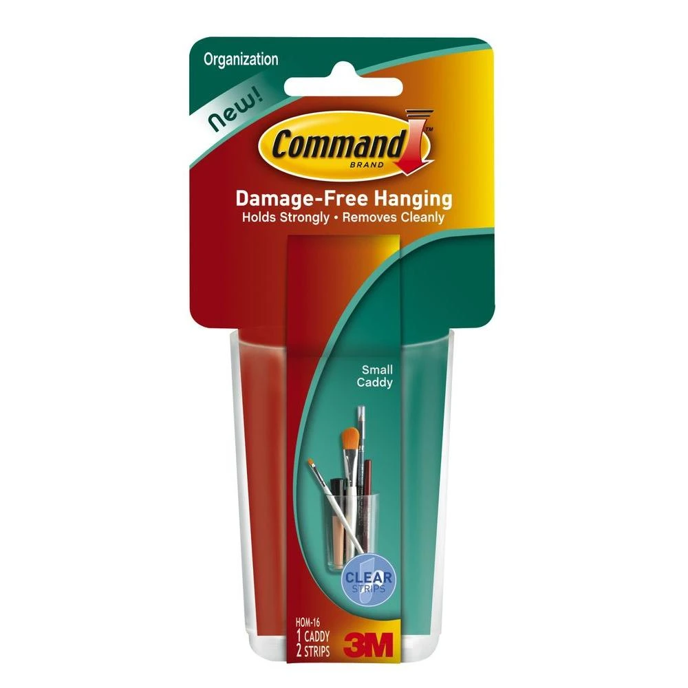 Small Caddy With Clear Adhesive Strips - Ideal For Garage Storage