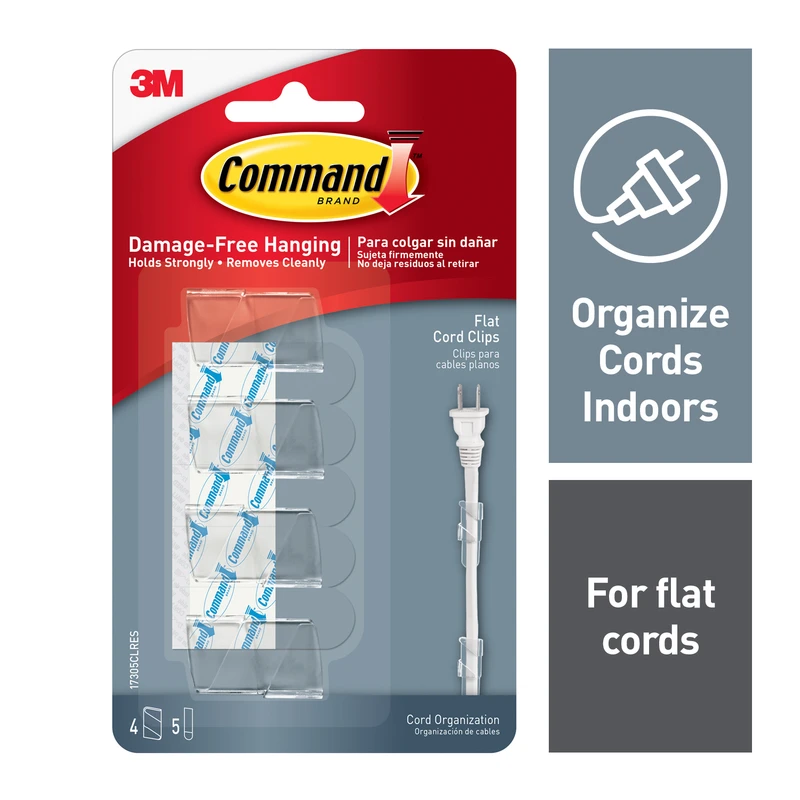 CLIP CORD ORGANIZER FLAT CLR