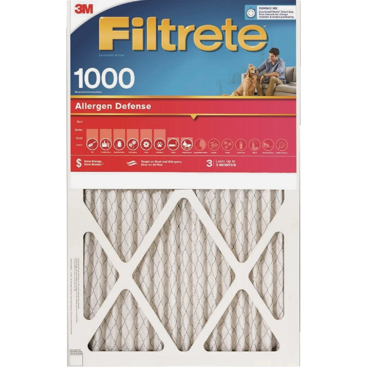 18 In. X 20 In. X 1 In. 1000 Mpr Allergen Defense Furnace Filter, Merv 11