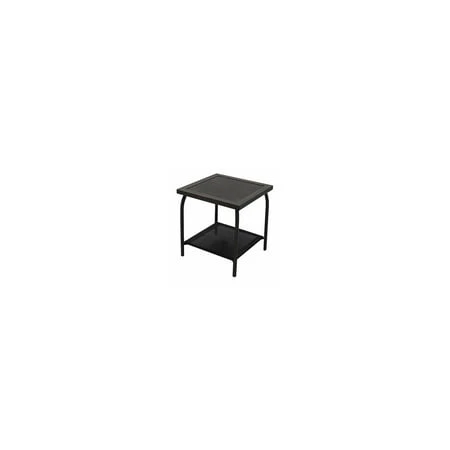 Richmond Wicker Patio End Table Espresso Steel Frame 20 Inch Square
