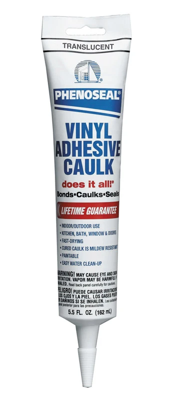 6 Oz. Translucent Vinyl Adhesive Caulk - Strong, Flexible, Paintable