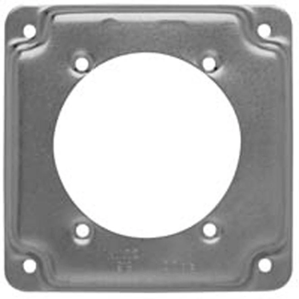 Flat Corner Square Outlet Box Cover, 4 Inch, 1/2 Inch Rise