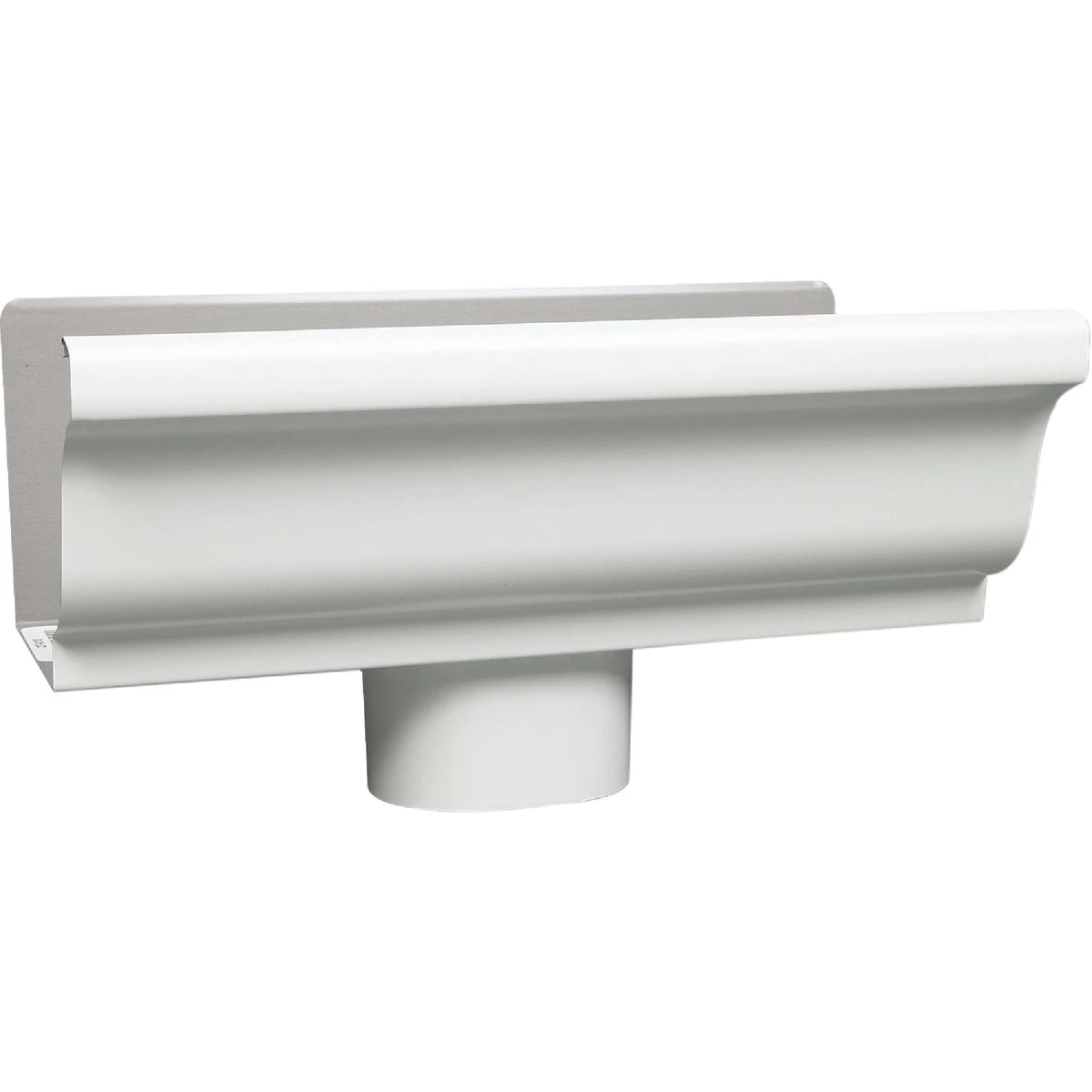 5 In. K Style Galvanized White Gutter Drop Outlet - Model 33010