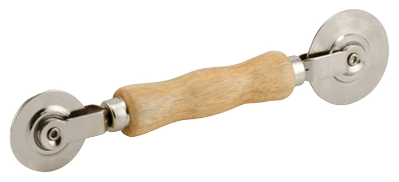 Professional Screen Spline Rolling Tool With Wood Handle And Steel Wheels