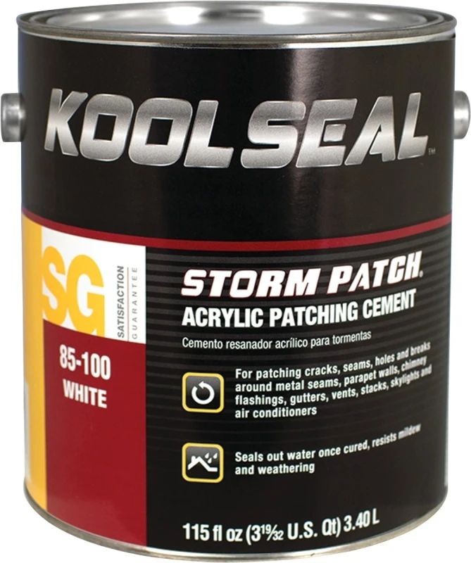 Instant Roof Patching Cement White 0.9 Gallon Container for Quick Repairs