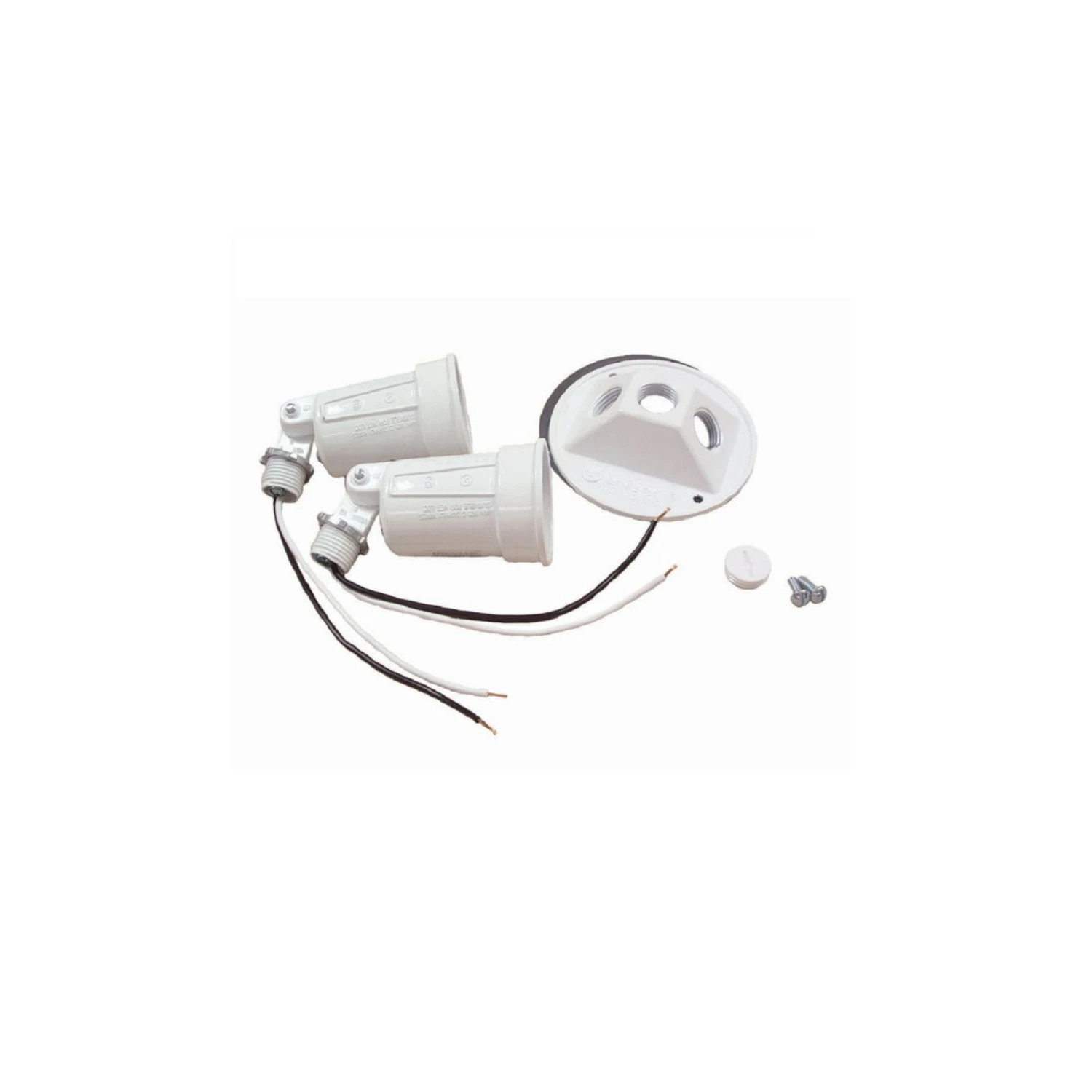 150w Aluminum Round Double Weatherproof Outdoor Lampholder With Cover, Model 5625-6