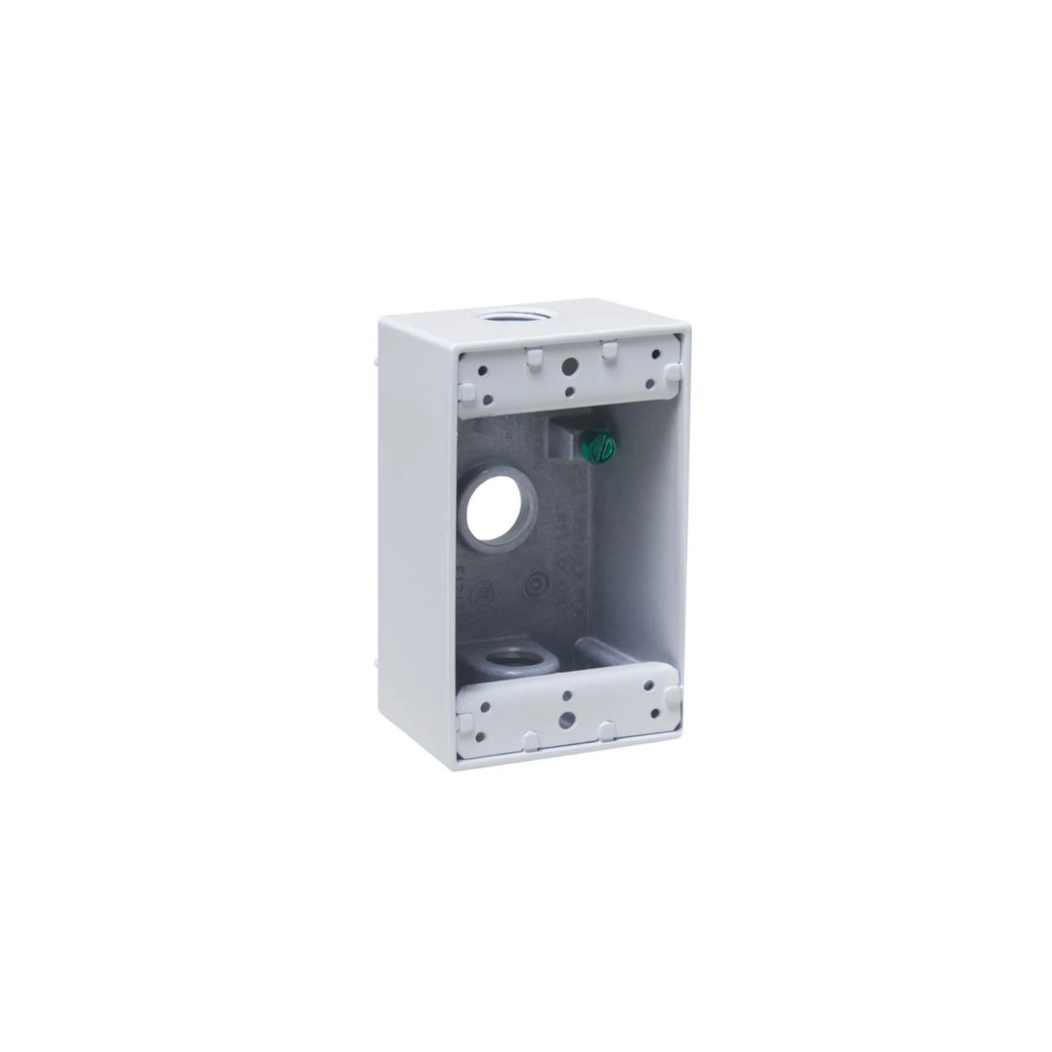 Single Gang 1/2 In. 3-outlet Weatherproof Aluminum Outdoor Outlet Box