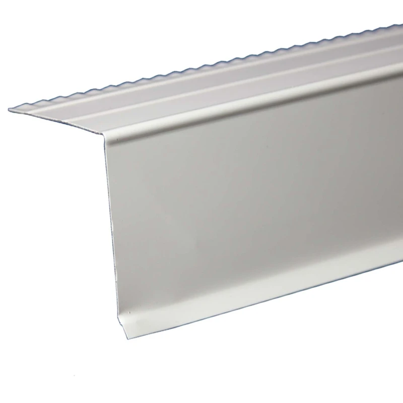 Commercial Roof Drip Edge, White, 1-3/8 X 1-1/2-in. X 10-ft. Aluminum