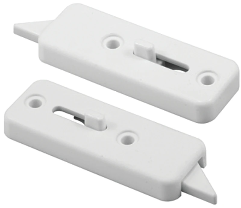 Spring-Loaded Tilt Latch, White Plastic, 2-9/16 In., 2-Pk.