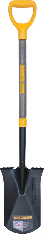 Garden Spade With D-grip Wood Handle, 14 Gauge Open Back Blade