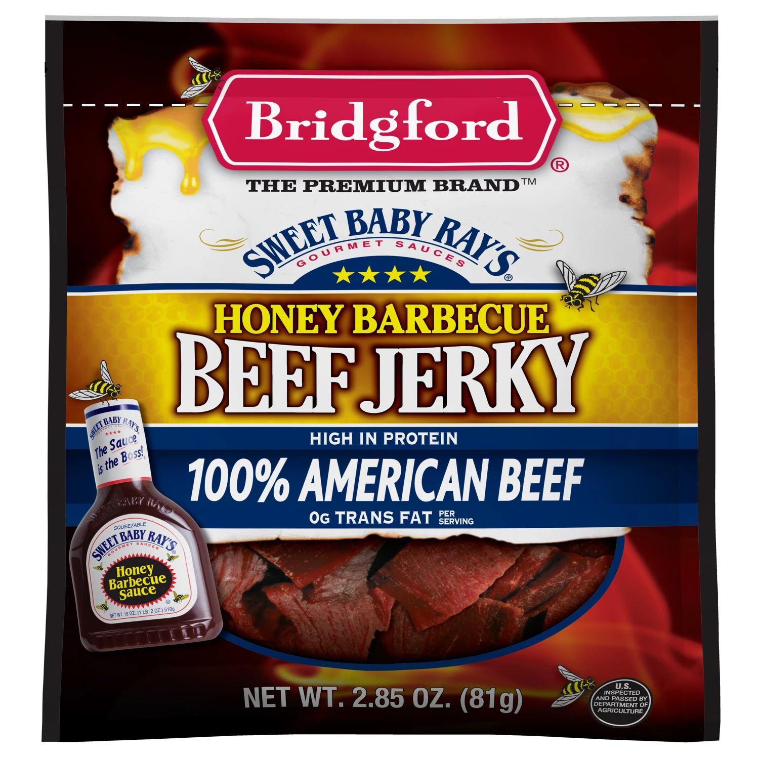 Honey Barbecue Beef Jerky, 2.85 Ounce Package
