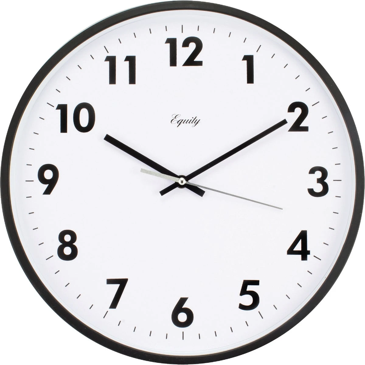 Equity Commercial Wall Clock, 14-inch Black Plastic Case