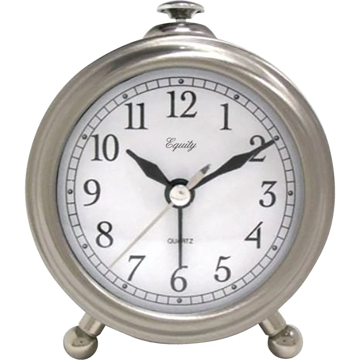 Equity Brushed Metal Battery Operated Alarm Clock - Model 25655