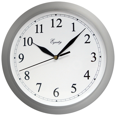 Equity Silver Quartz Wall Clock - 10 Inch Analog Design