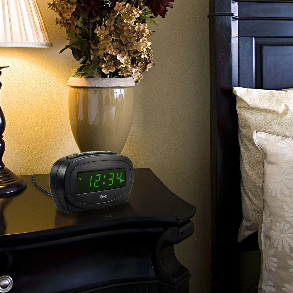 Equity Alarm Clock with 0.6-Inch Green Light Emitting Diode Display