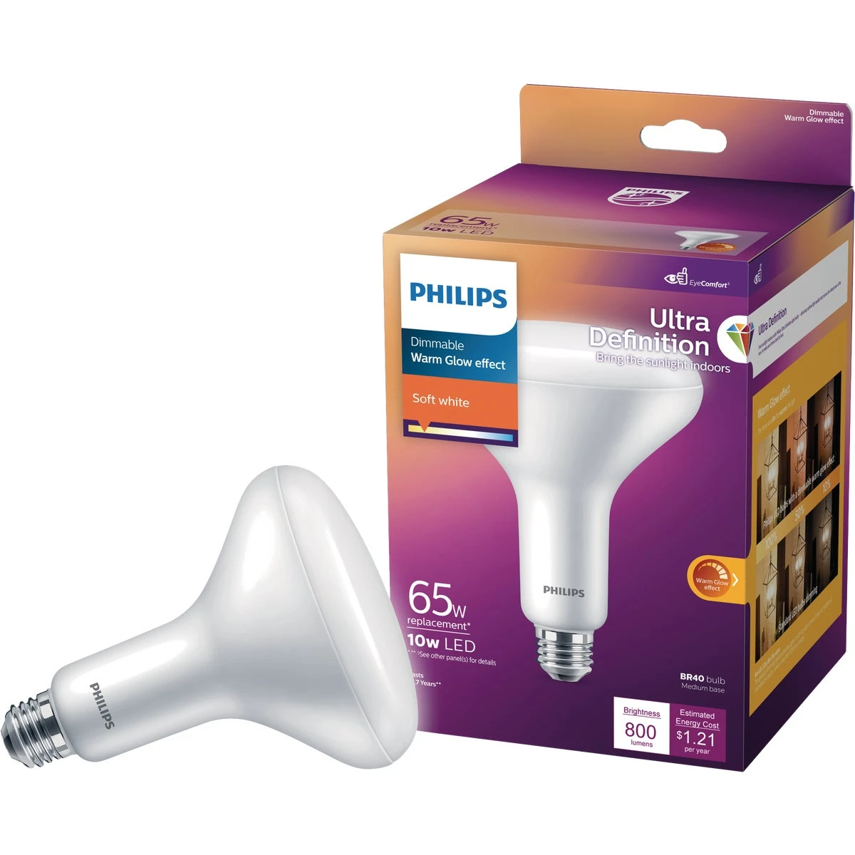 PHILIPS LED BULB 65W BR40 SW WG
