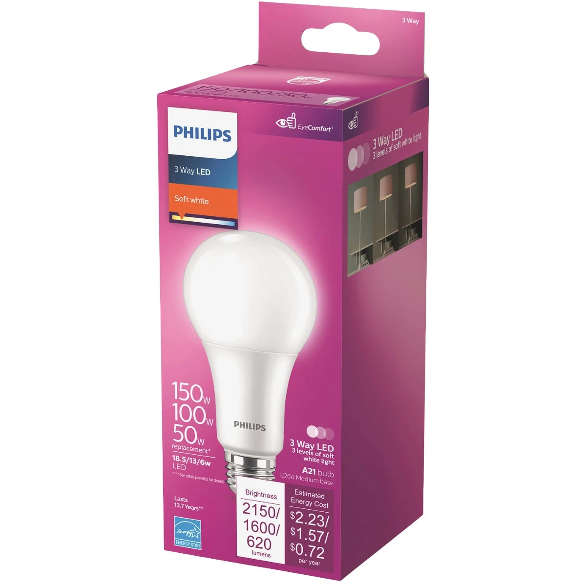 PHILIPS LED BULB 18W A21 3WAY SW