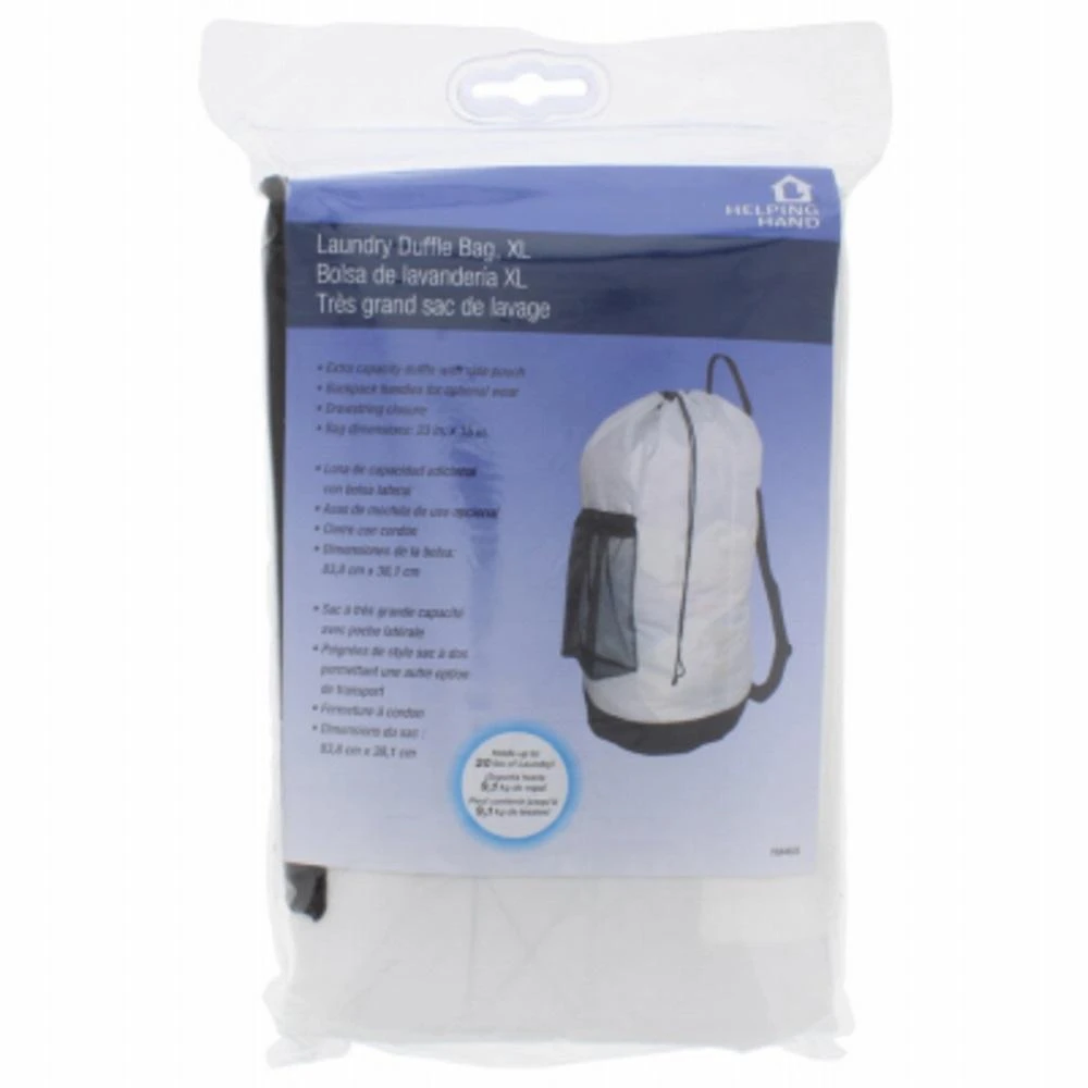 Laundry Duffle Bag, Black & White, 33.1 X 15.2-in.