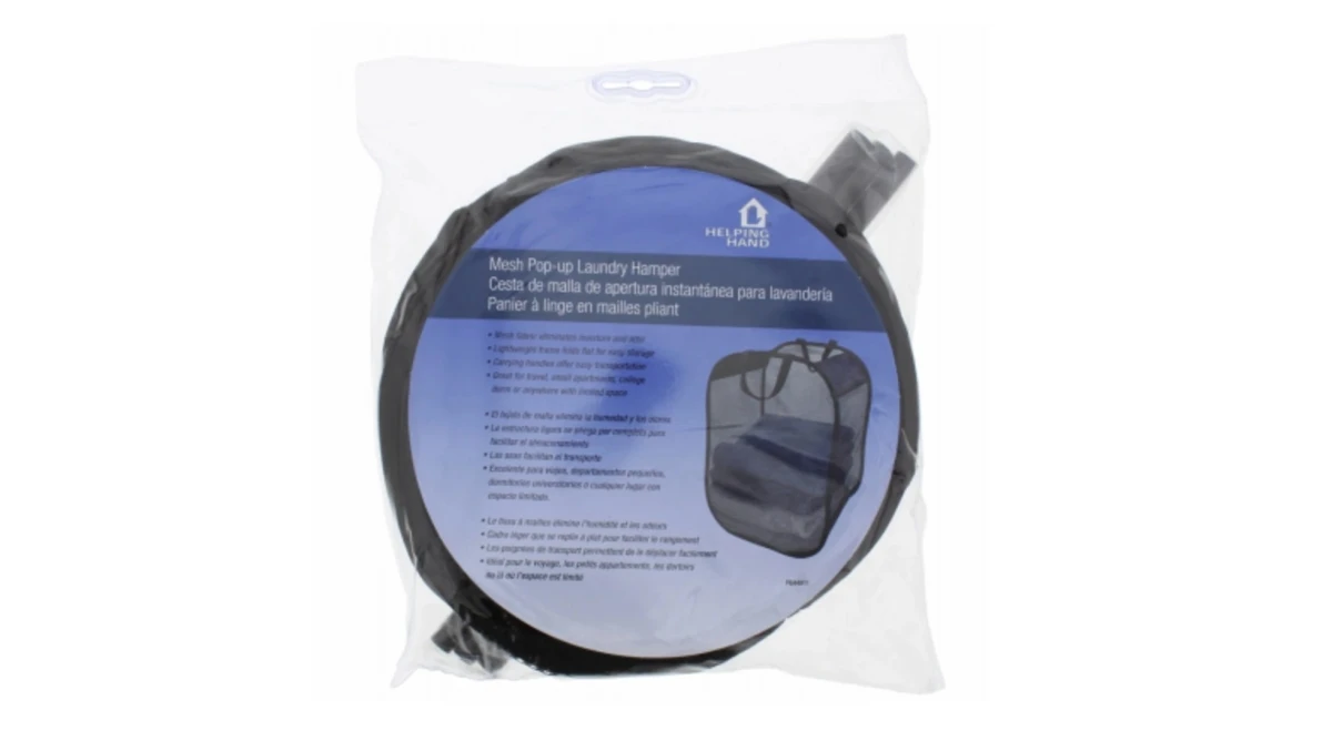 Black Mesh Laundry Basket, Durable Breathable Fabric, 11 Inches by 18 Inches by 24 Inches