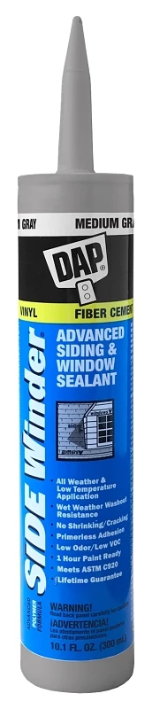 Sidewinder Advanced Gray Siding and Window Sealant, 10.1 Ounce Tube